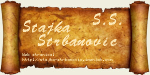 Stajka Štrbanović vizit kartica